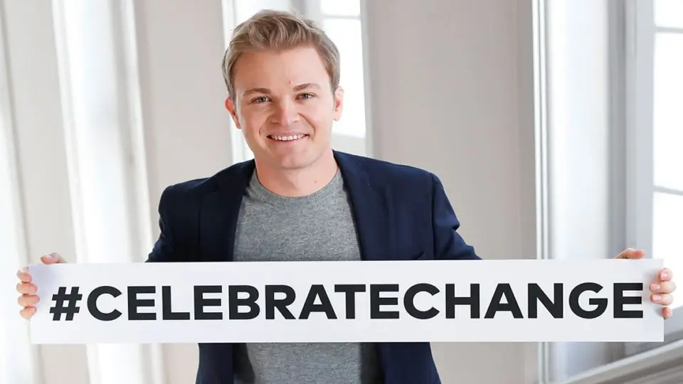 The first invitation, on a sign: #celebratechange