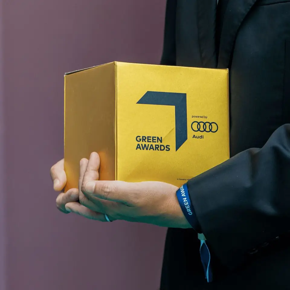 The GREEN AWARDS trophy