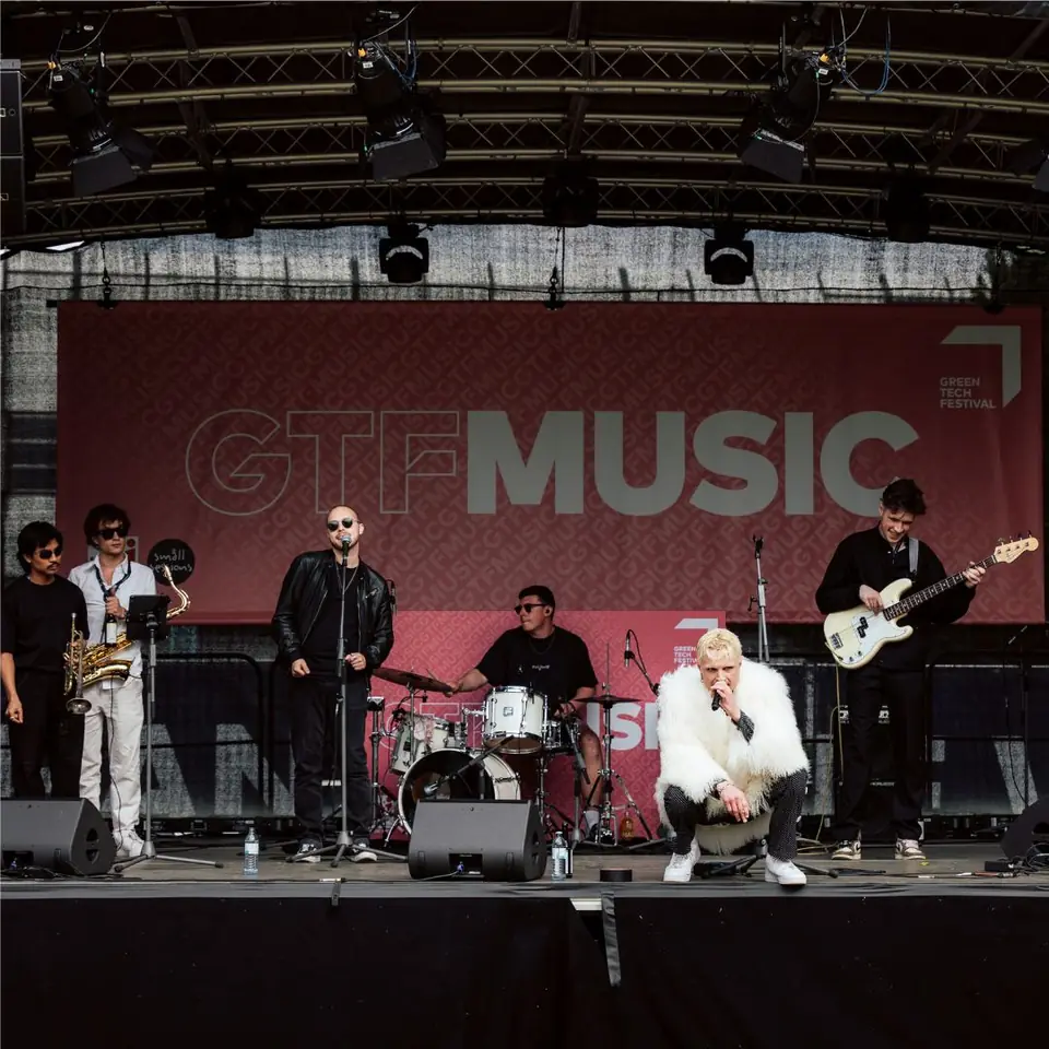 A band on the GTF MUSIC stage